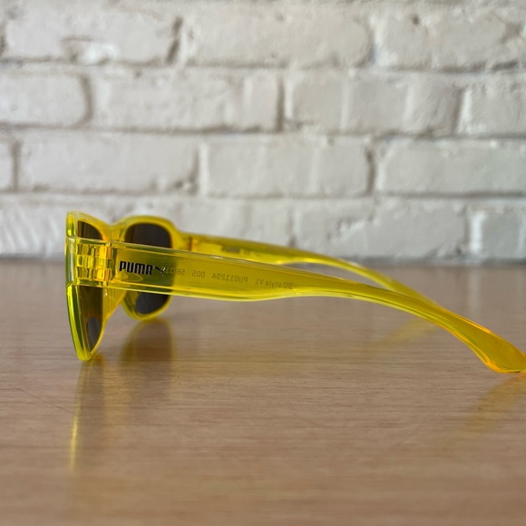 PUMA Unisex Polarized Sunglasses PUD111SA 3D Style V1 56-19-140 Yellow Gold New - Picture 2 of 10